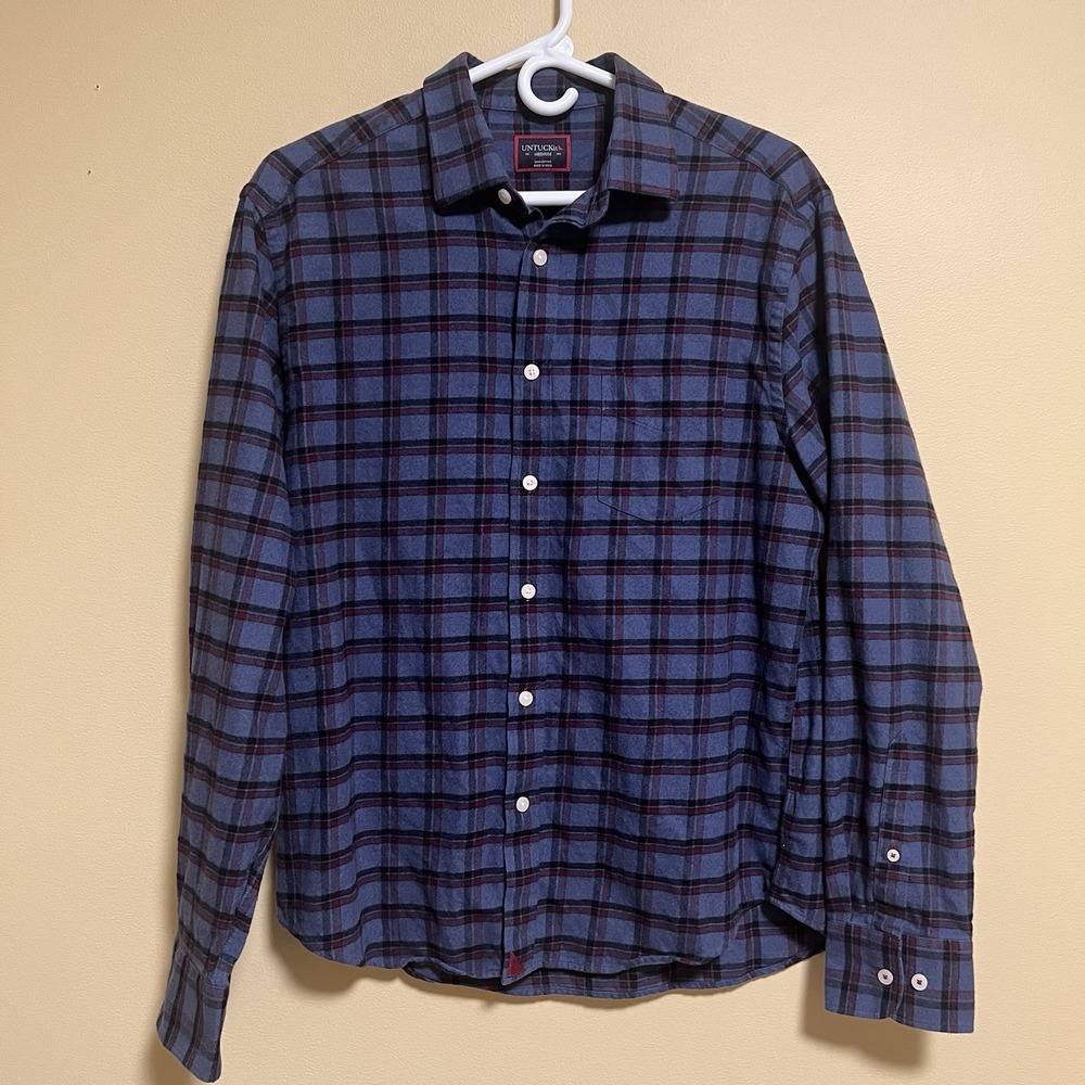 UNTUCKit Scavino Men's Flannel Shirt Long Sleeve Button Size Medium Regular Fit